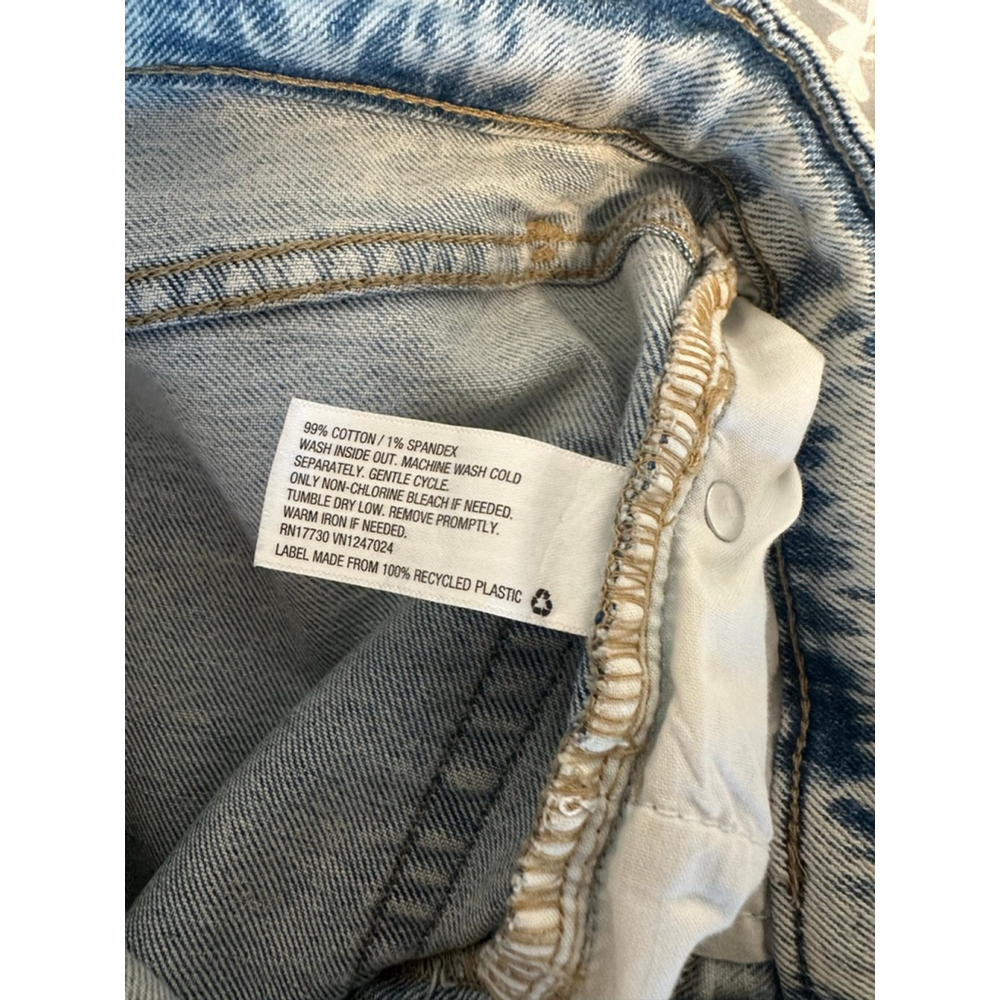 Women's Wild Fable Highest Rise 90s Straight Leg Light Blue Distressed Jeans - Picture 5 of 7